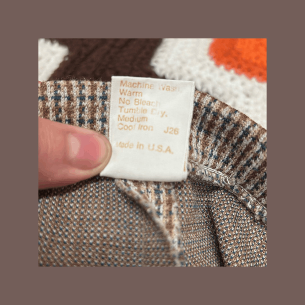 Jantzen Houndstooth Pull-On Pants | Brown | Size L | Vintage - Picture 3 of 5